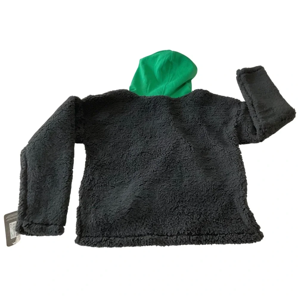 NHL Dallas Stars Green Black Plush Fleece Sherpa‎ Mixed Media Pullover Hoodie XL